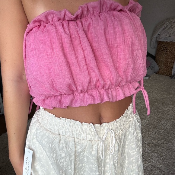 Pink Ruffled Off-Shoulder Top - Picture 5 of 5